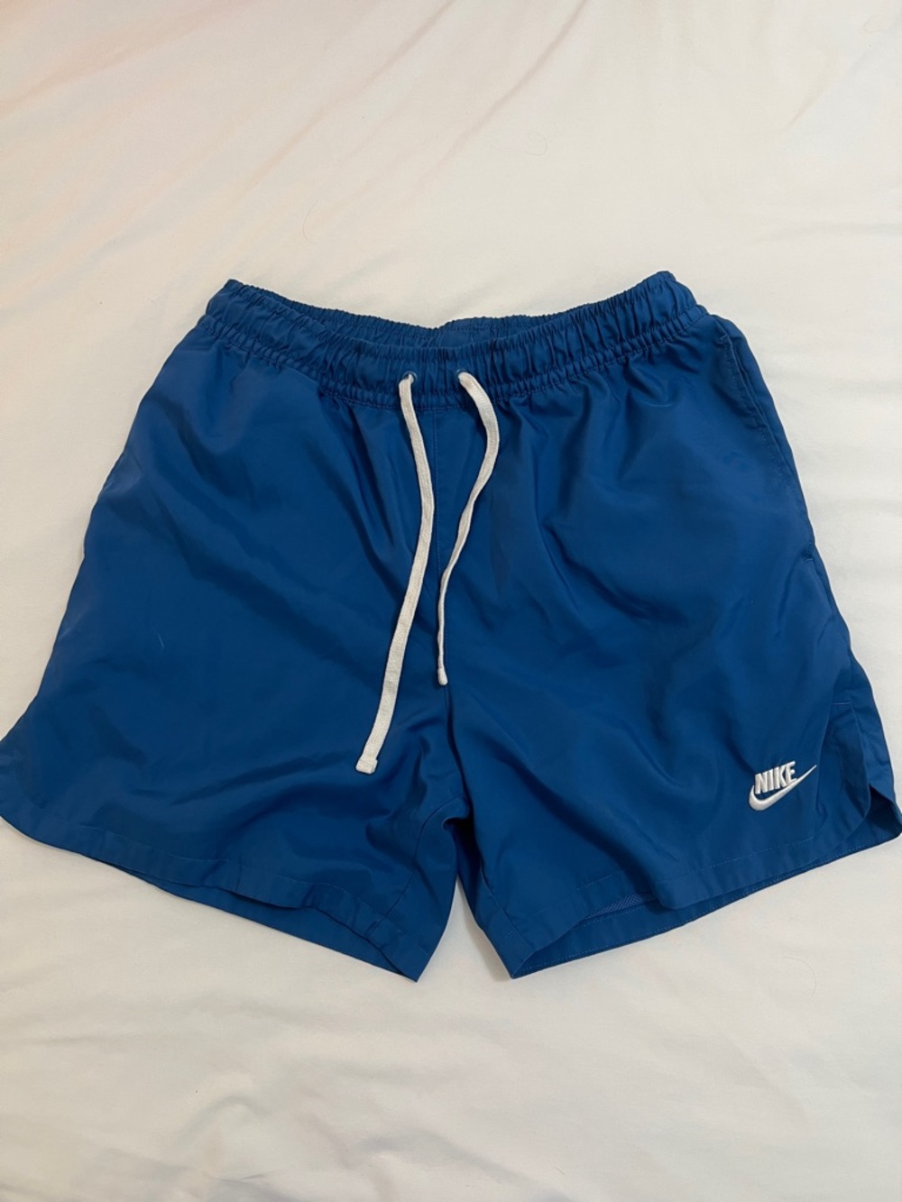 Nike Royal Blue Athletic Shorts with White Drawstring
